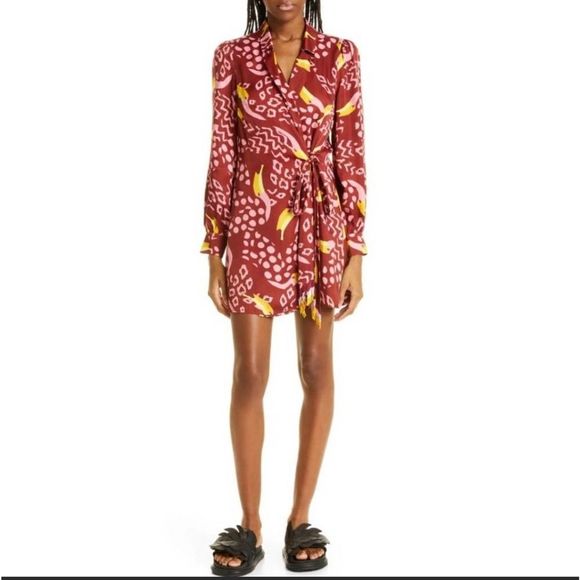 Farm Rio Toucanissimo Long Sleeve Wrap Dress-NWT - Picture 2 of 11